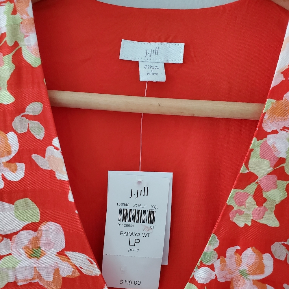 NWT J. Jill Papaya Floral Wrap Dress - Picture 4 of 4